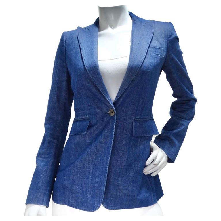 Dolce & Gabbana Women's Single-Breasted Denim Patchwork Jacket - Blue - Casual Jackets