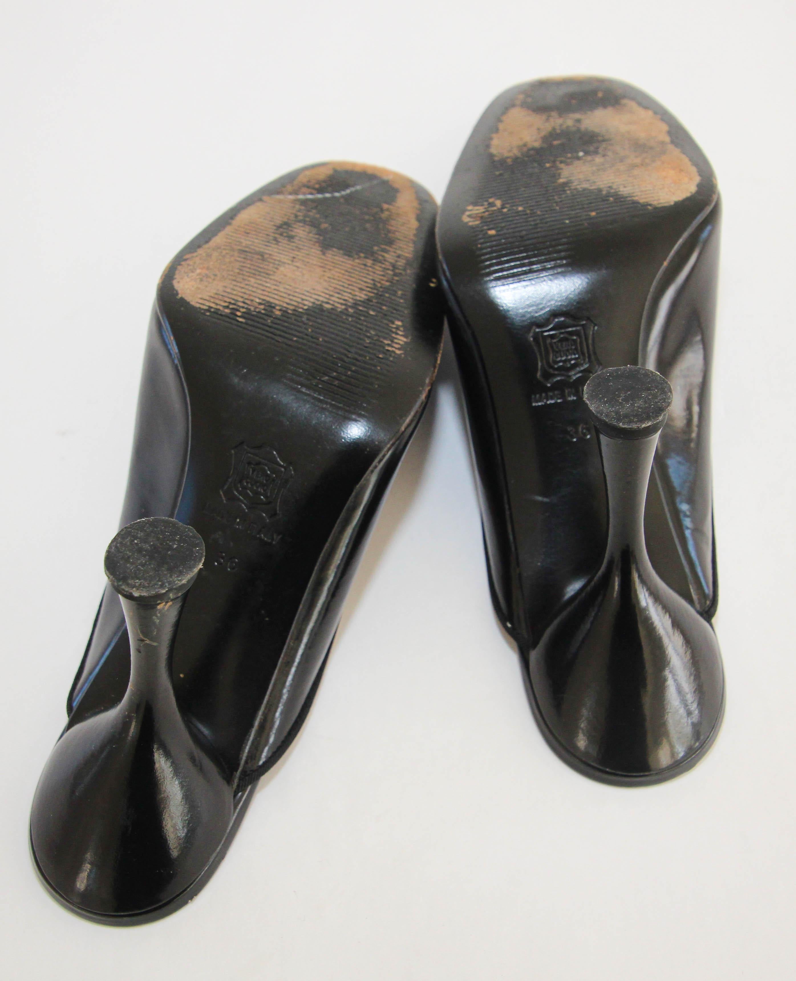 Dolce & Gabbana Designer Black Leather Mules Sandals Size: 36 EU For Sale 3