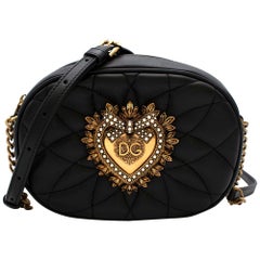 Dolce & Gabbana Devotion Black Leather Cross-body Bag