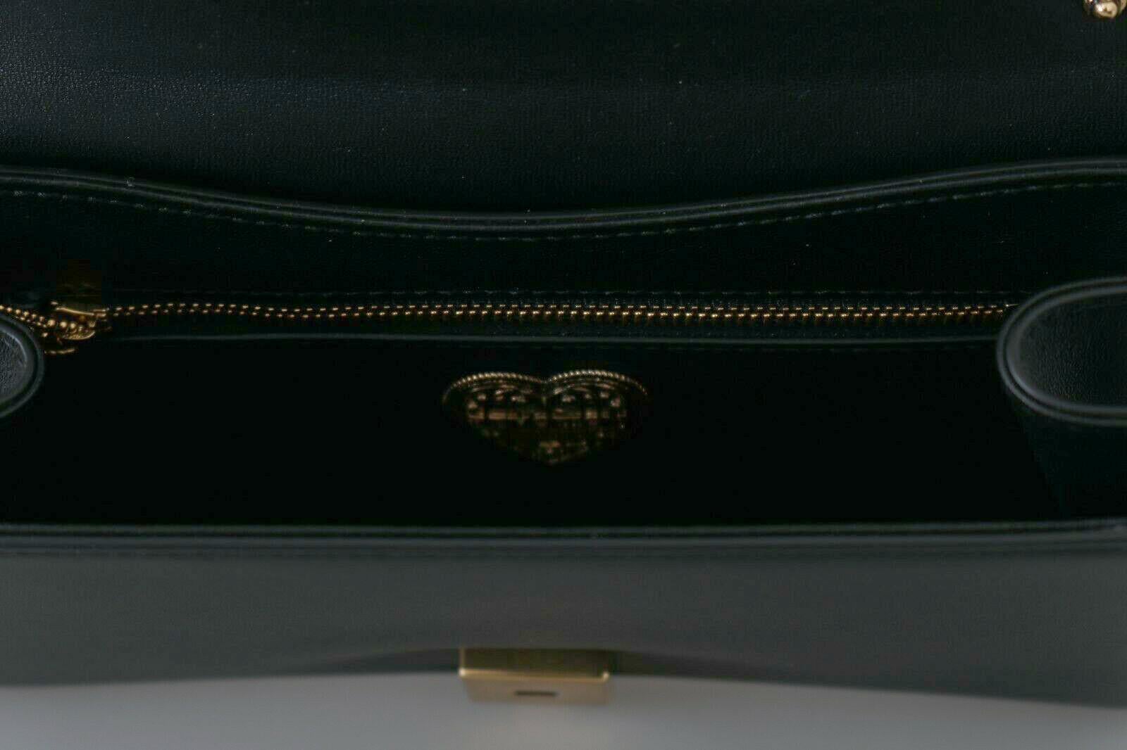 Dolce & Gabbana Devotion Black Yellow Leather Fabric Shoulder Bag Handbag Floral 1