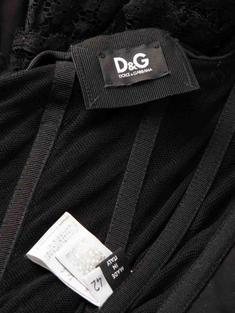 Women's Dolce & Gabbana D&G 2010 Runway Black Lace Trim Corset Dress Size M For Sale