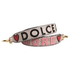 Dolce & Gabbana DG Amore Patch Leather Shoulder Strap — Multicolor