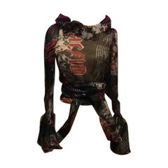 Dolce & Gabbana D&G Negro AC/DC Acid Rock Blusa envolvente negra