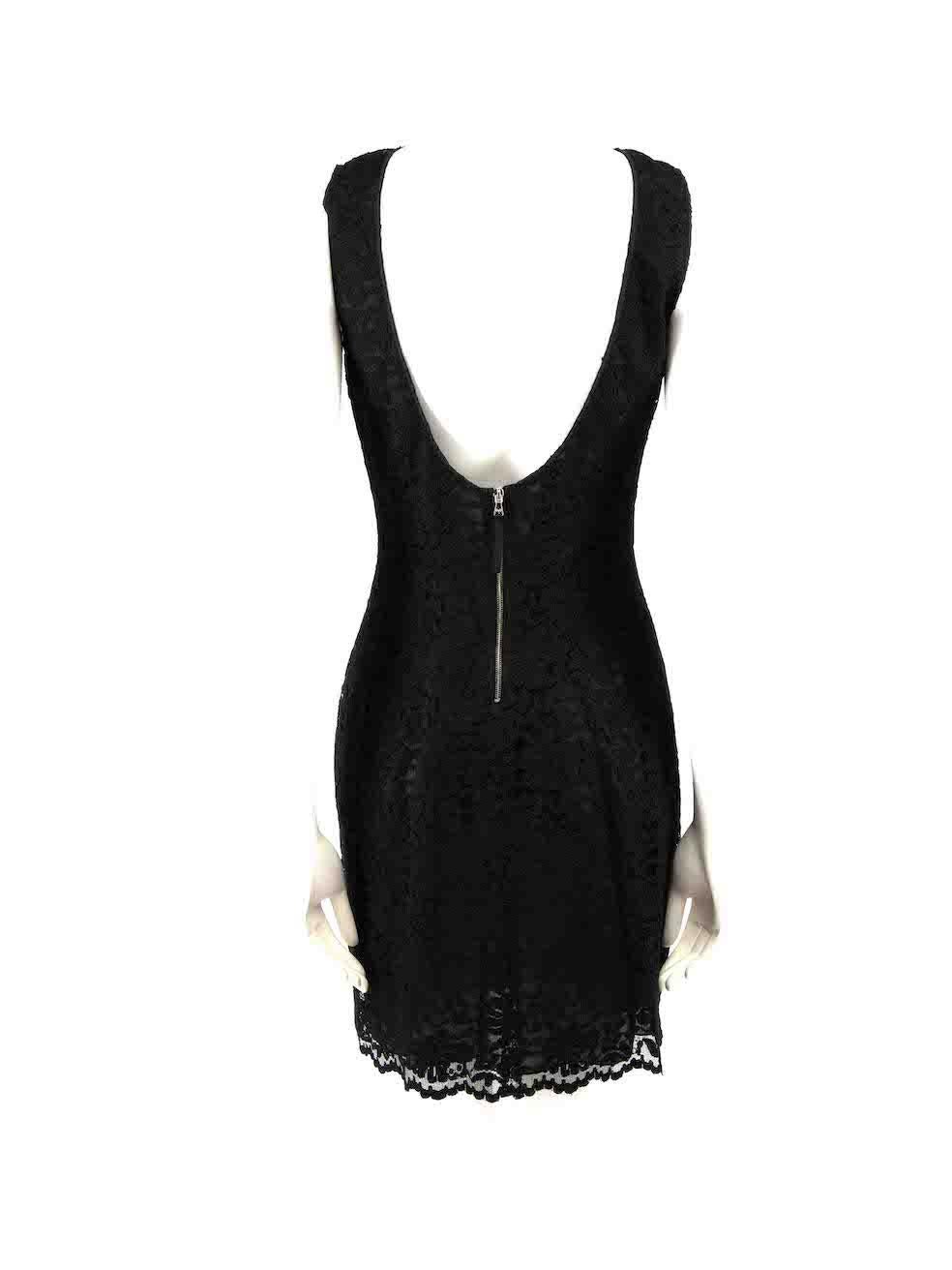 Dolce & Gabbana D&G Black Lace Mini Dress Size M In Excellent Condition In London, GB