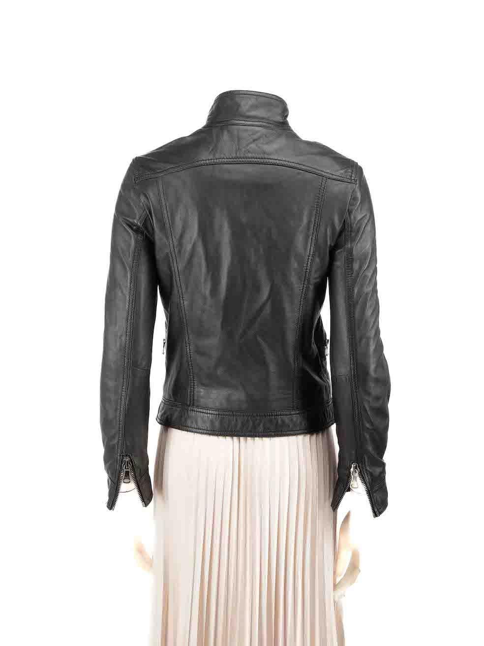 Women's Dolce & Gabbana D&G Black Leather Biker Jacket Size S