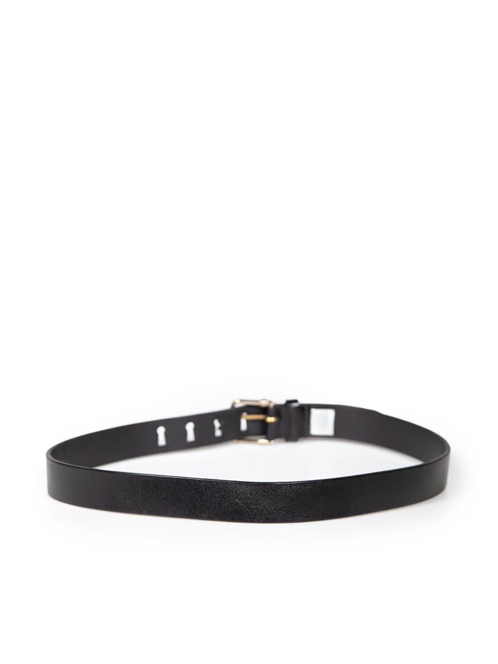 Dolce & Gabbana D&G Black Leather Key Hole Accent Belt In Good Condition For Sale In London, GB