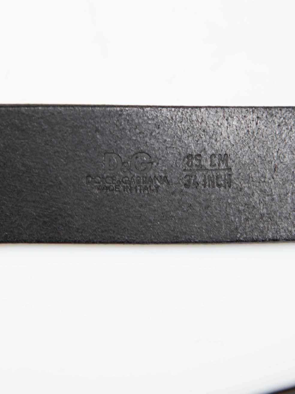 Dolce & Gabbana D&G Black Leather Key Hole Accent Belt For Sale 2