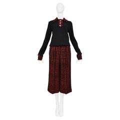 Dolce & Gabbana D&G Black Ribbed Sweater And Plaid Pants