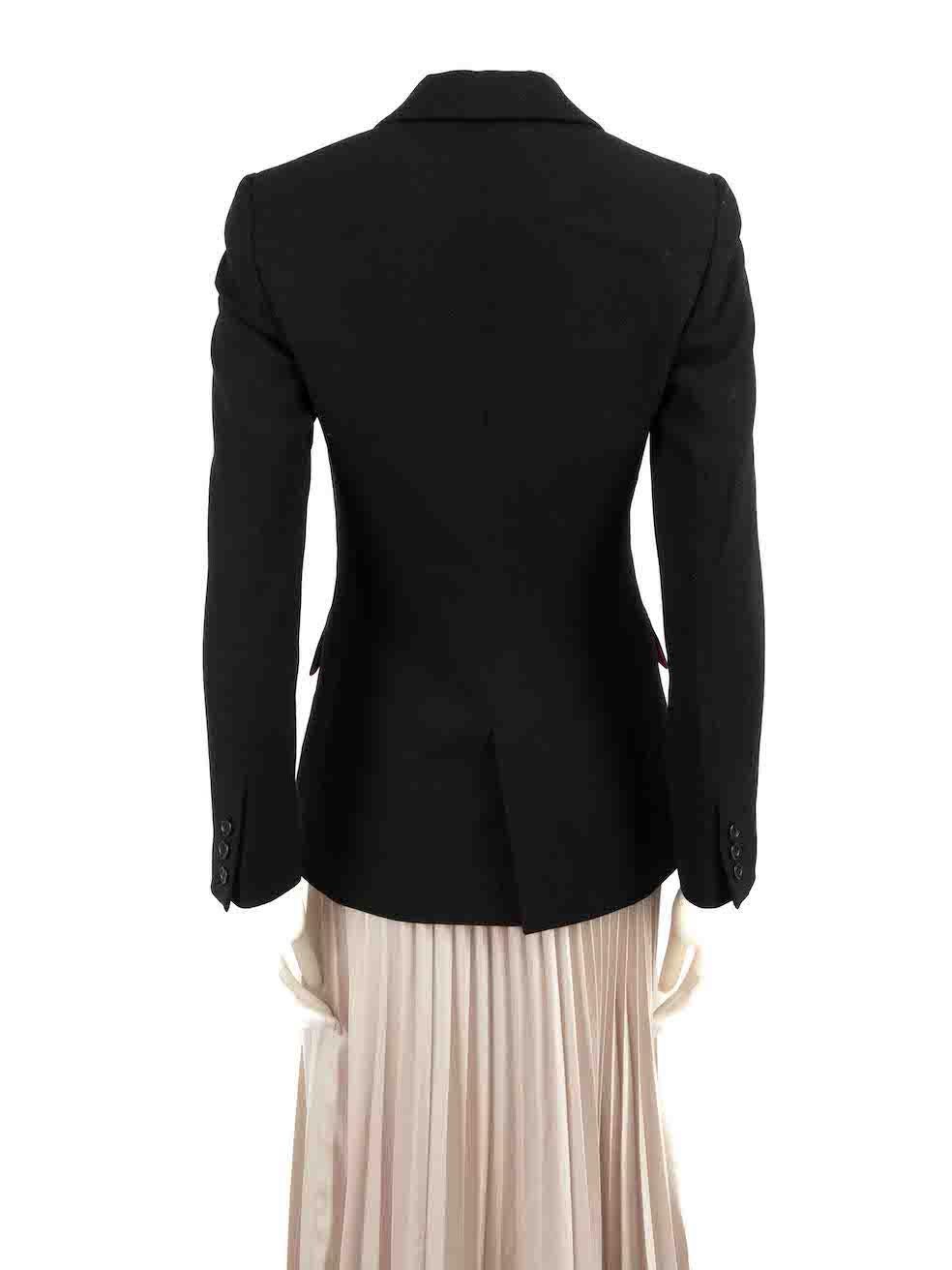 Dolce & Gabbana D&G Black Wool Button Up Blazer Size XS In Good Condition For Sale In London, GB