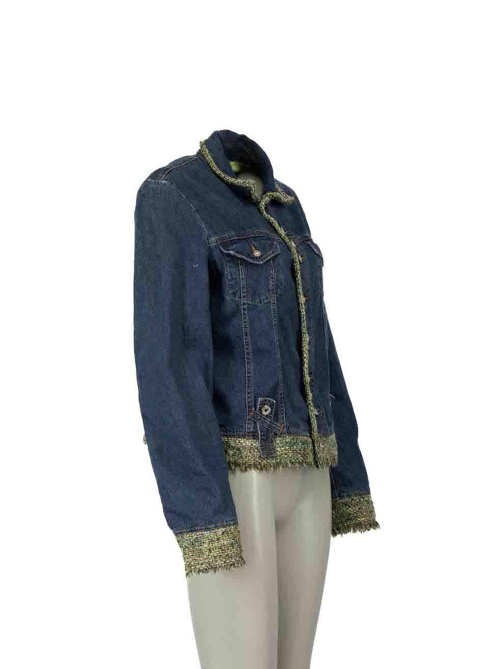CONDITION is Very good. Minimal wear to jacket is evident. Minimal wear to the right sleeve with small plucks to the denim and pilling to the tweed trim of jacket. The size / composition label has also been removed on this used D&G designer resale
