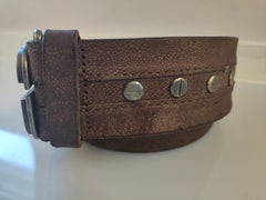 D&G Vintage Brown Studded Belt by Dolce & Gabbana, 1990s, Unisex