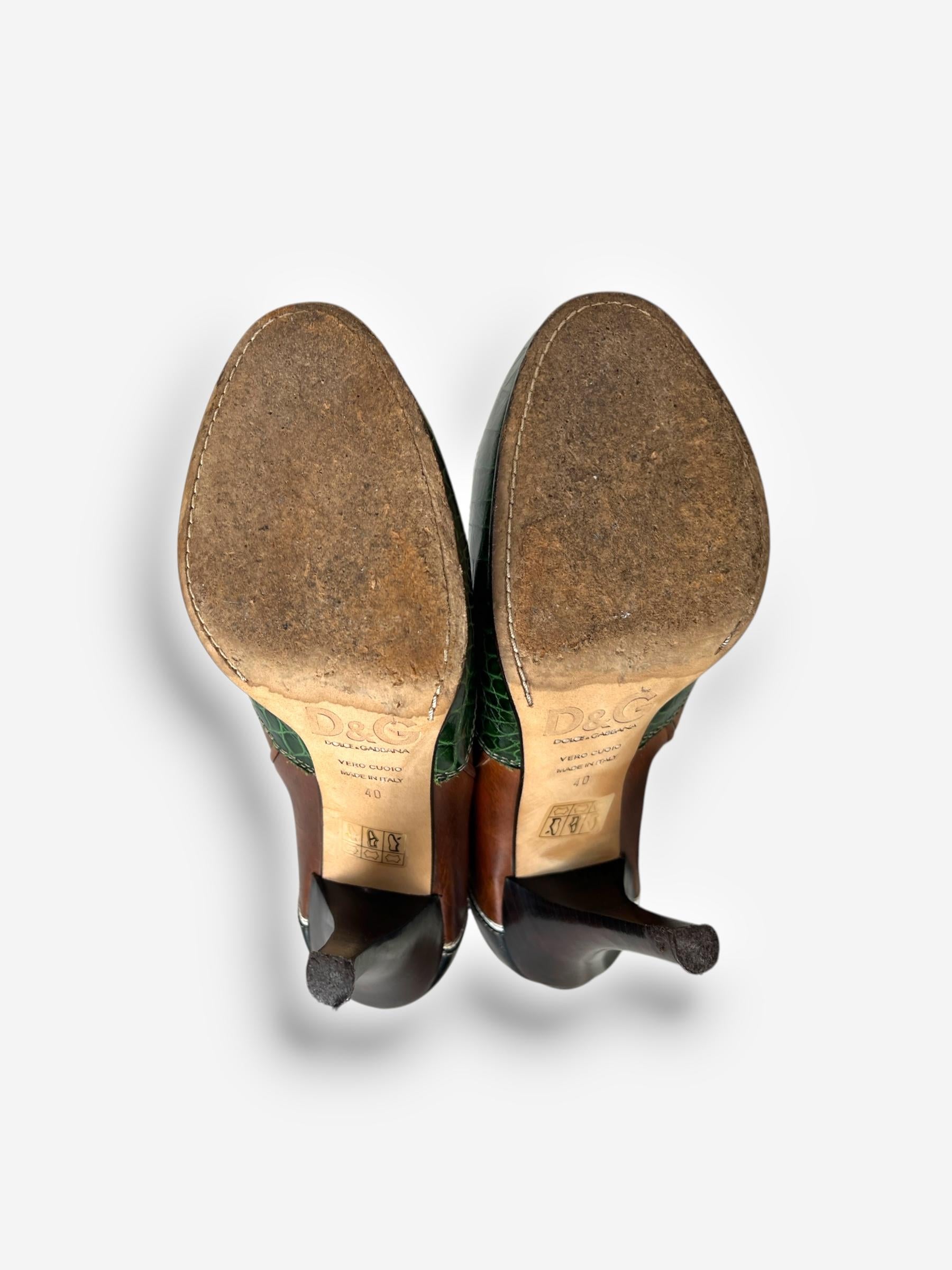Dolce & Gabbana (D&G) Brown Leather Cowboy Boots with Butterfly Motif, Spring 20 en vente 6