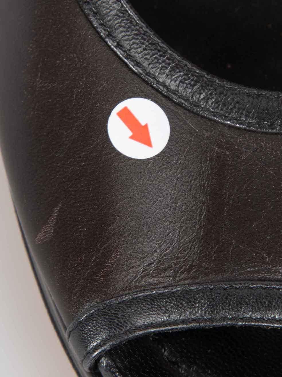 Dolce & Gabbana D&G Braun Leder Peep-Toe Heels Größe IT 38.5 im Angebot 3