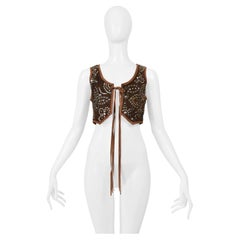Dolce & Gabbana D&G Brown Suede Studded Western Vest