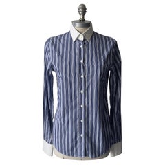 Dolce & Gabbana D&G Cotton Pinstripe Shirt with Contrast Collar and Cuffs