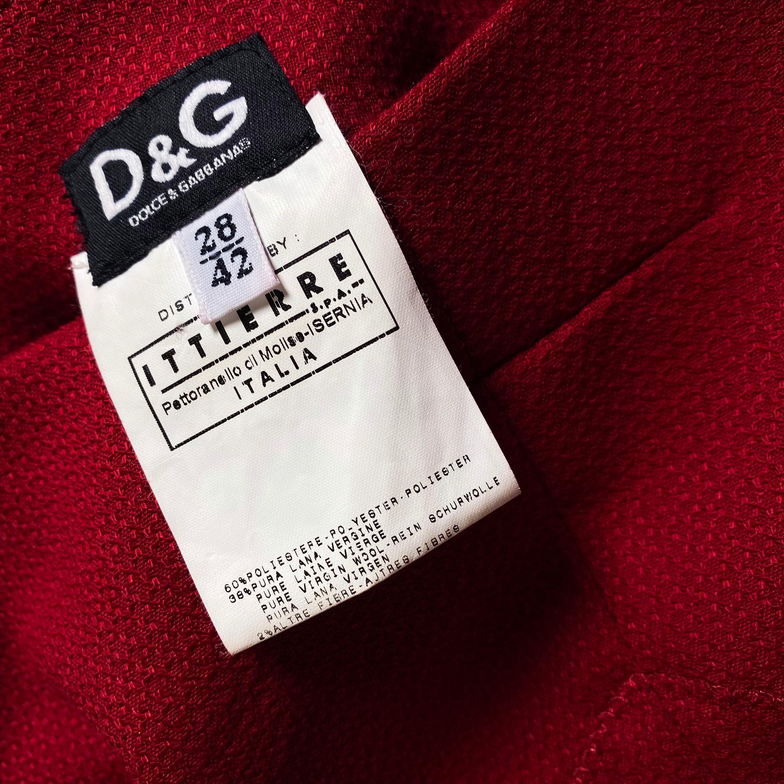 Dolce Gabbana Made in Italy Crimson Rotes Kleid aus italienischer Wolle 1