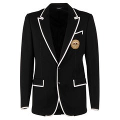 Dolce & Gabbana - DG Crown Embroidery Jersey Blazer Jacket Black 48