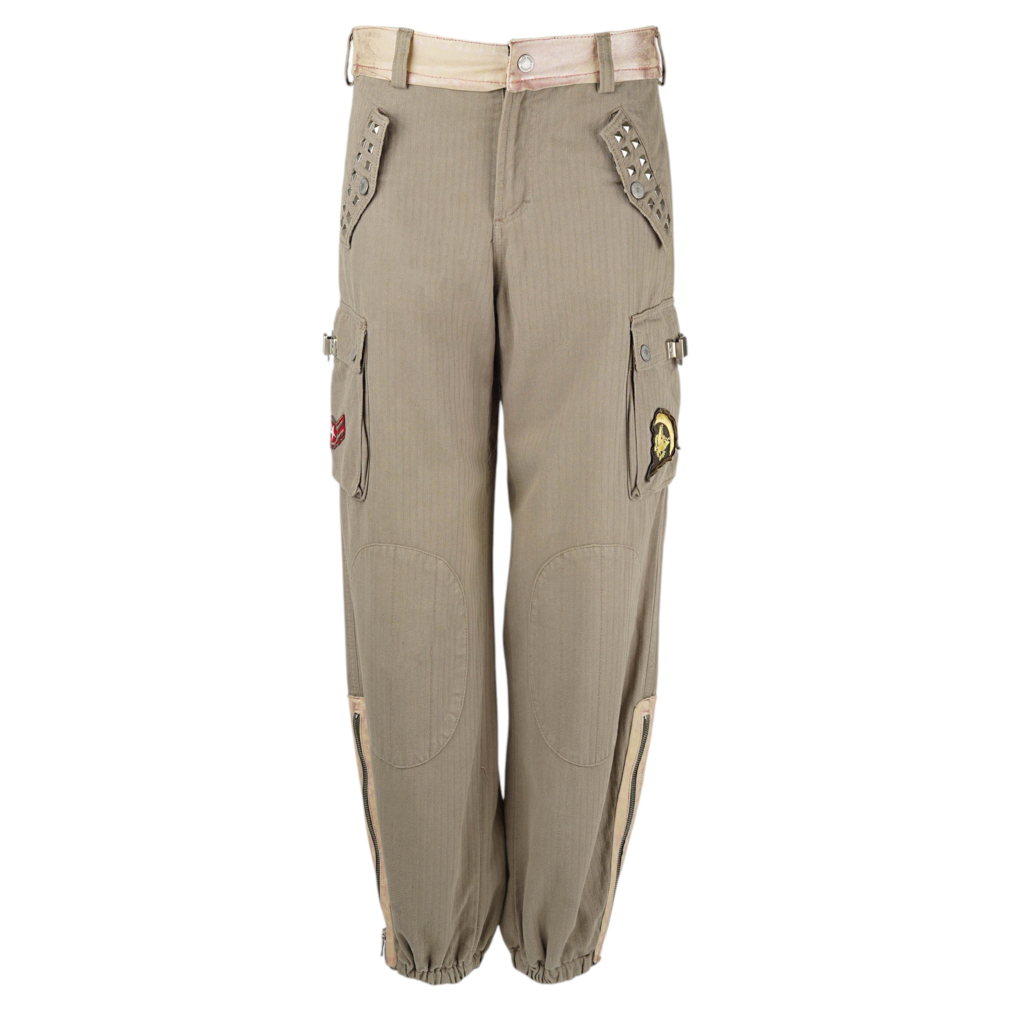 Dolce & Gabbana D&G Early 2000s Vintage Studded Cargo Pants – IT 26/40