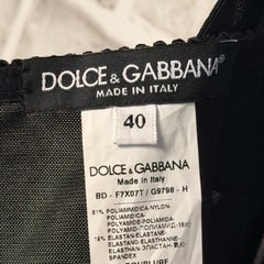 Dolce & Gabbana Corset Shaper Bodysuit IT 40 Black Lace Jacquard Sweetheart Neck
