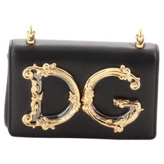 Dolce & Gabbana DG Girls Flap Bag Embellished Leather Micro