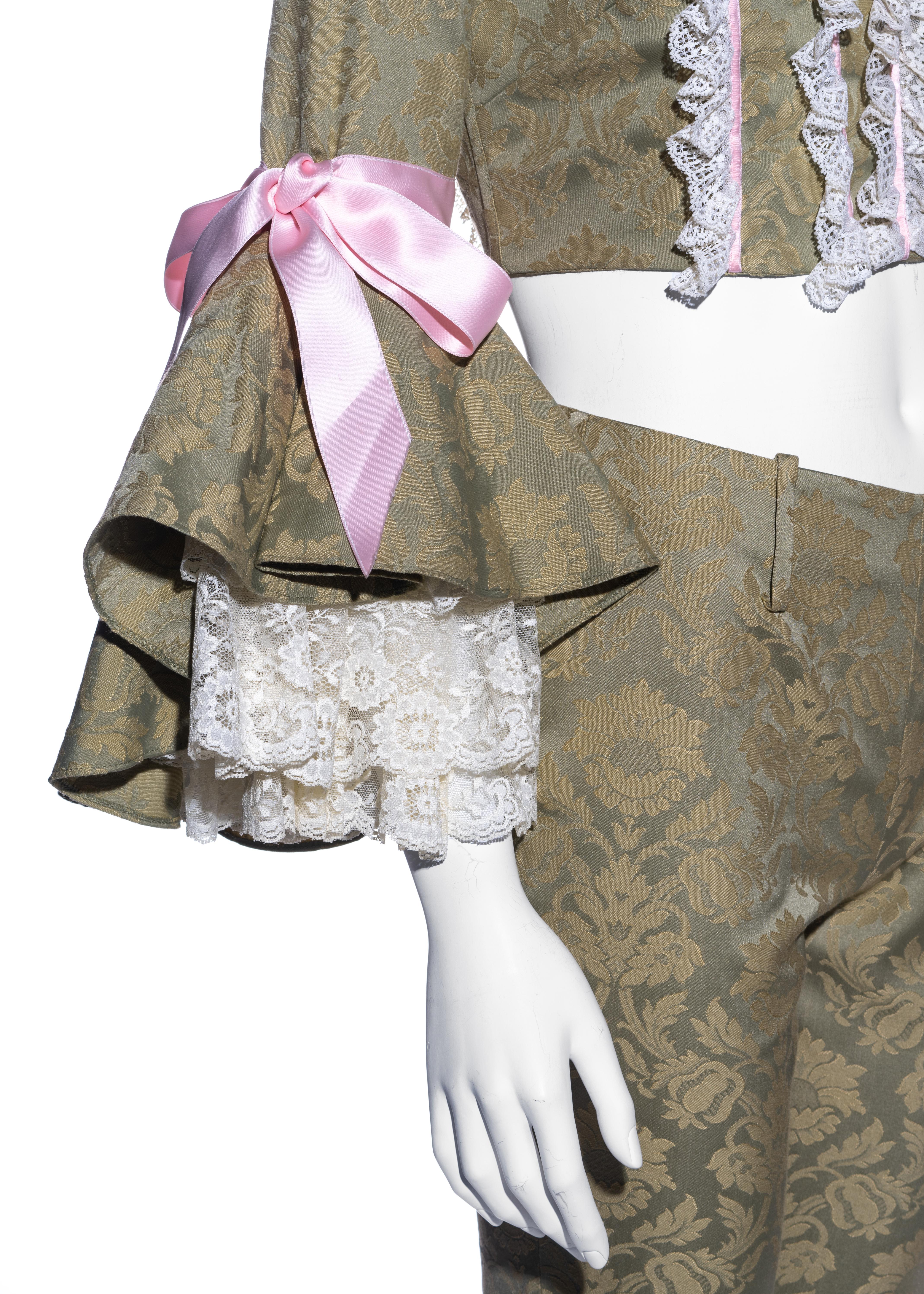 Dolce & Gabbana D&G Korsett und Hose aus grünem Brokat und Spitze:: F/S 2000 1