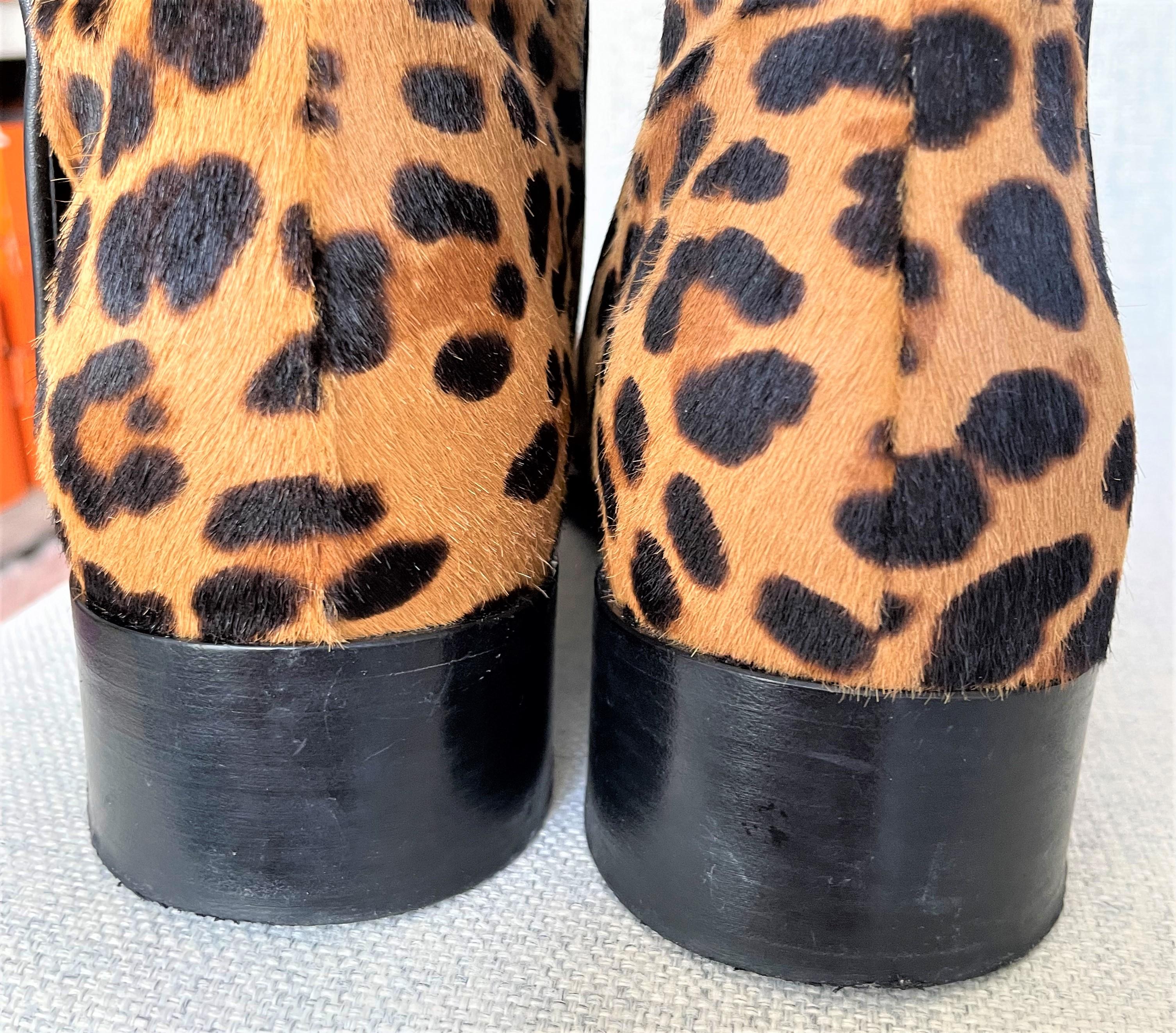 Dolce & Gabbana D&G Leopard Ankle Boots Leather  For Sale 2