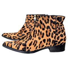 Dolce & Gabbana D&G Leopard Ankle Boots Leather