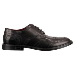 Dolce & Gabbana - DG Logo Formal Calf Leather Derby Shoes MARSALA Black EUR 39