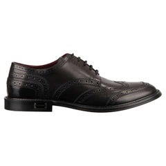 Dolce & Gabbana - DG Logo Formal Calf Leather Derby Shoes MARSALA Black EUR 46