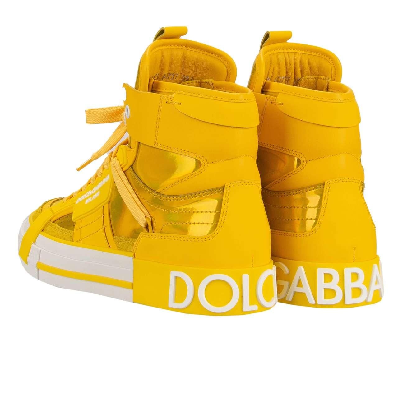 Women's Dolce & Gabbana - DG Logo High Top Sneaker DONNA Rainbow Yellow EUR 36 For Sale