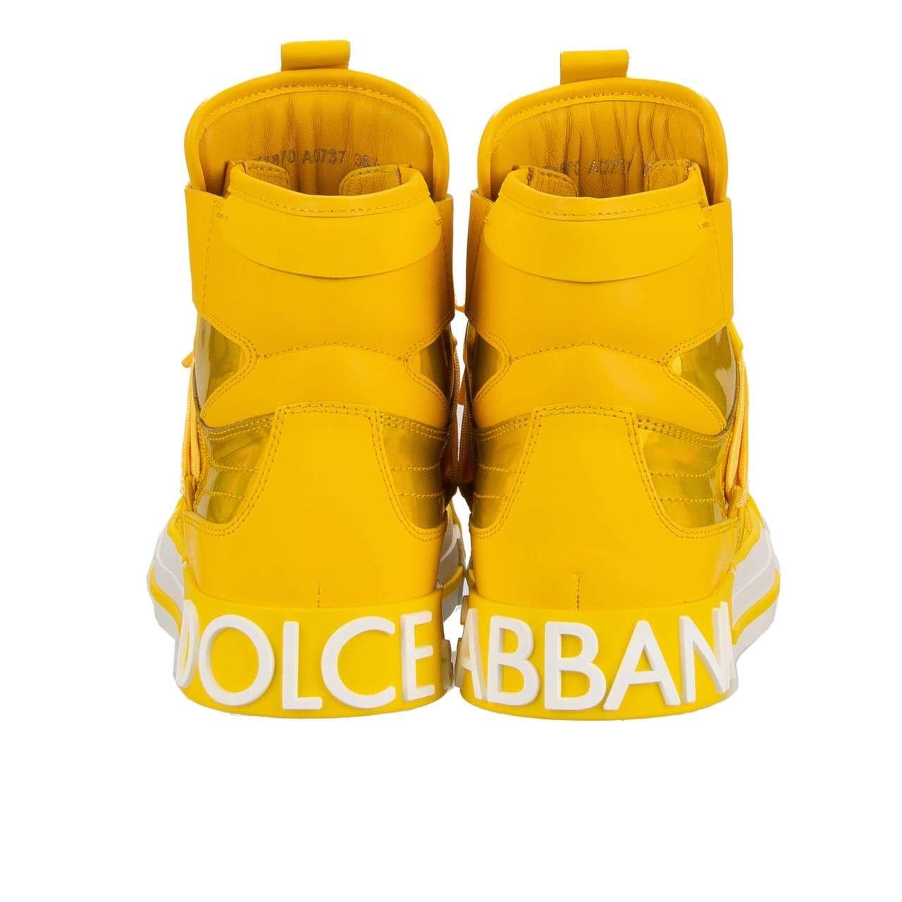 Dolce & Gabbana - DG Logo High Top Sneaker DONNA Rainbow Yellow EUR 36 For Sale 3