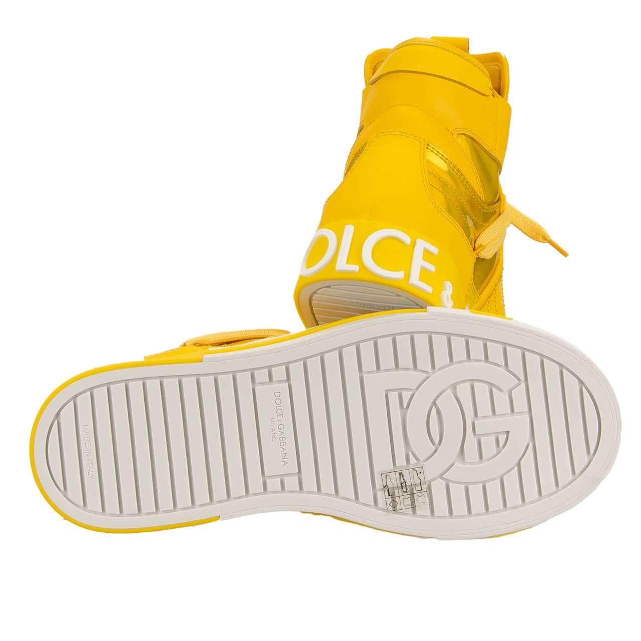 Dolce & Gabbana - DG Logo High Top Sneaker DONNA Rainbow Yellow EUR 36 For Sale 4