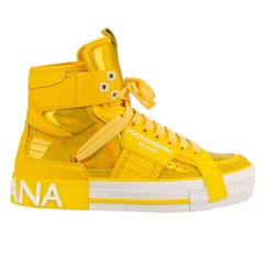 Dolce & Gabbana - DG Logo High Top Sneaker DONNA Rainbow Yellow EUR 36