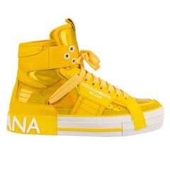 Dolce & Gabbana - Baskets montantes à logo DG jaune arc-en-ciel EUR 36