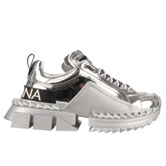 Dolce & Gabbana - DG Logo Plateau Sneaker SUPER QUEEN Silver 37 7