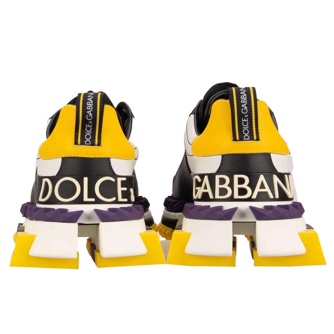 Dolce & Gabbana - DG Logo Plateau Sneaker SUPER QUEEN White Purple Black EUR 40 For Sale 1