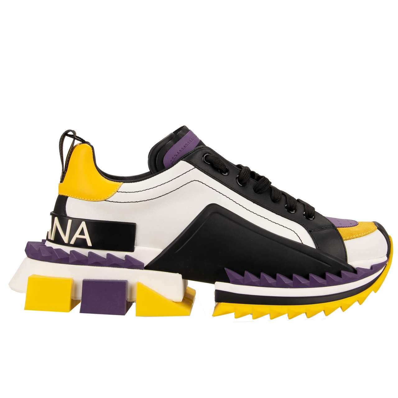 Dolce and Gabbana - DG Logo Plateau Sneaker SUPER QUEEN White Purple Black  EUR 41 For Sale at 1stDibs