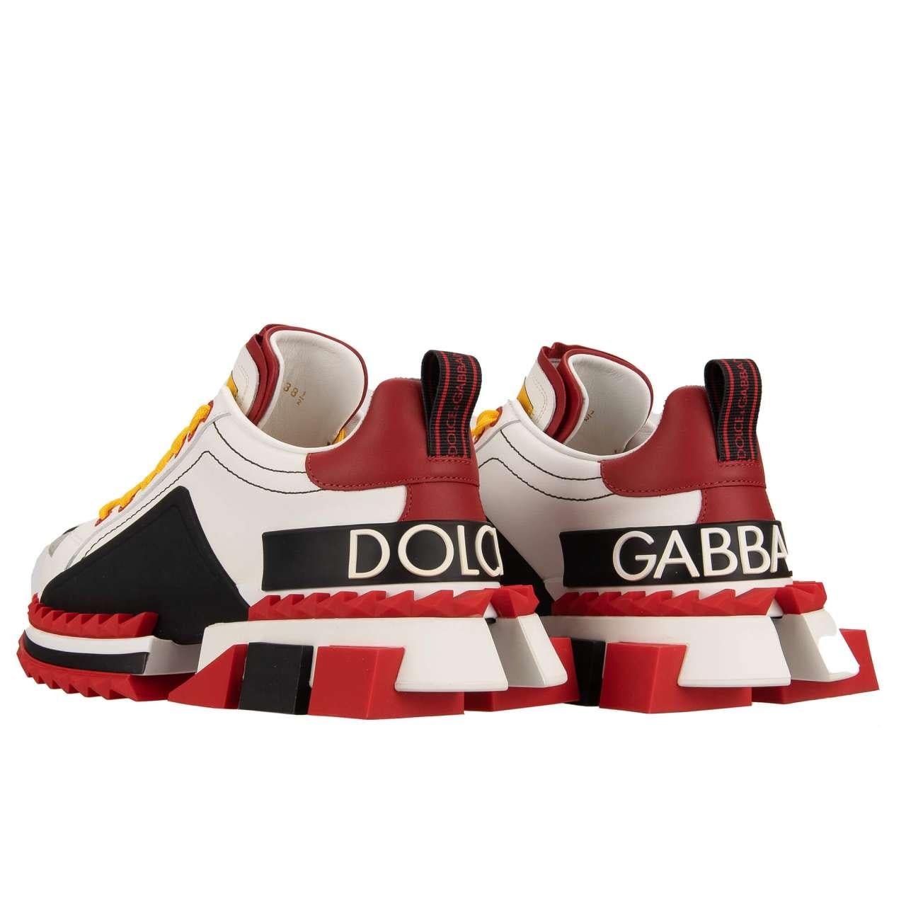 Women's Dolce & Gabbana-DG Logo Plateau Sneaker SUPER QUEEN White Red Black EUR 36.5 For Sale