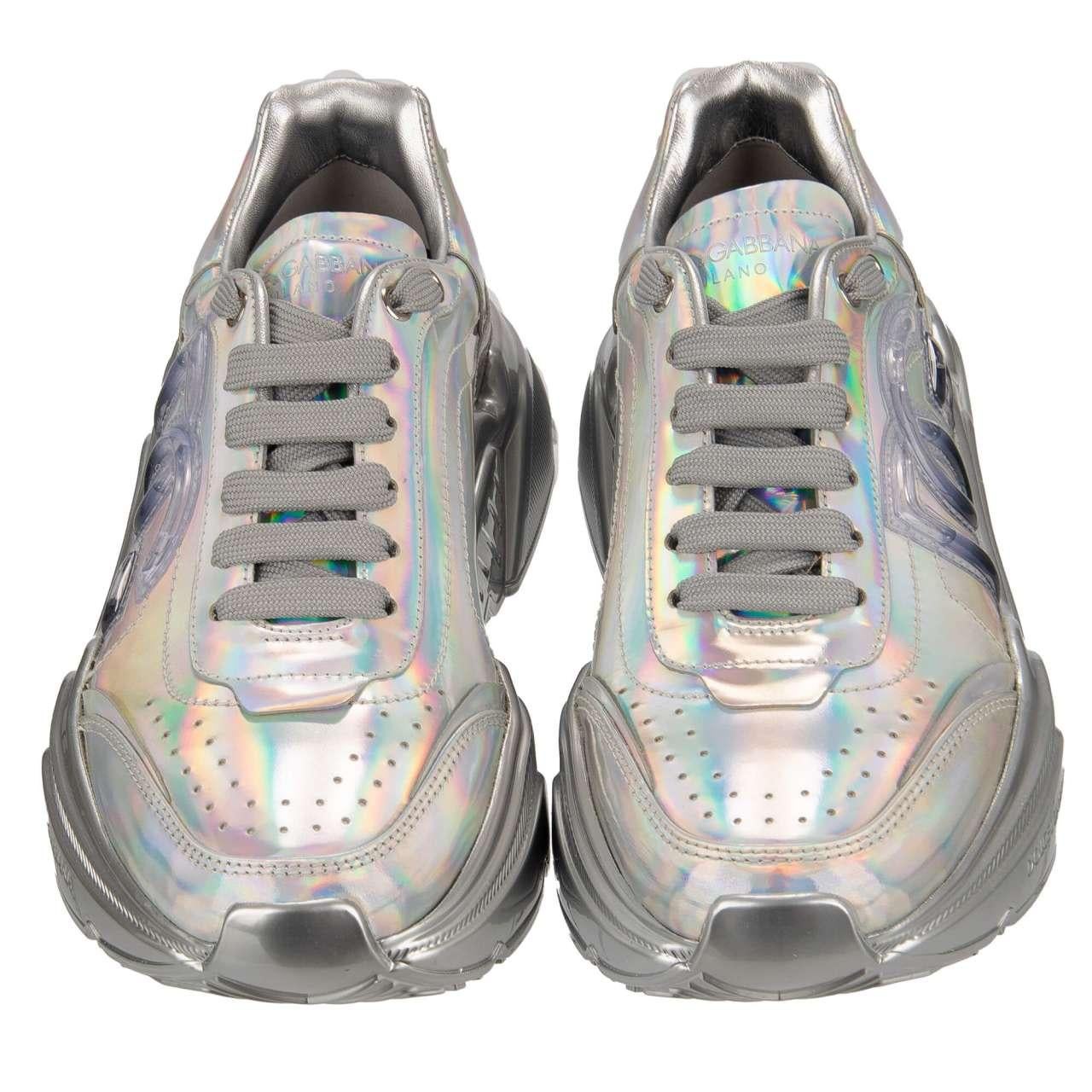 Dolce & Gabbana - DG Logo Sneaker DAYMASTER Rainbow Silver EUR 38 In Excellent Condition In Erkrath, DE