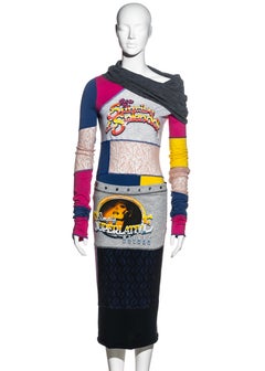 Dolce & Gabbana D&G multicoloured jersey patchwork sweater and skirt, c. 2000