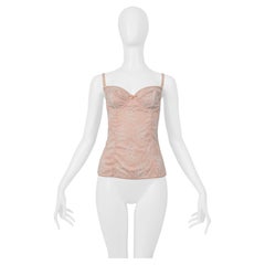 Dolce & Gabbana D&G by DOLCE & GABBANA Top bustier in pizzo rosa e bianco