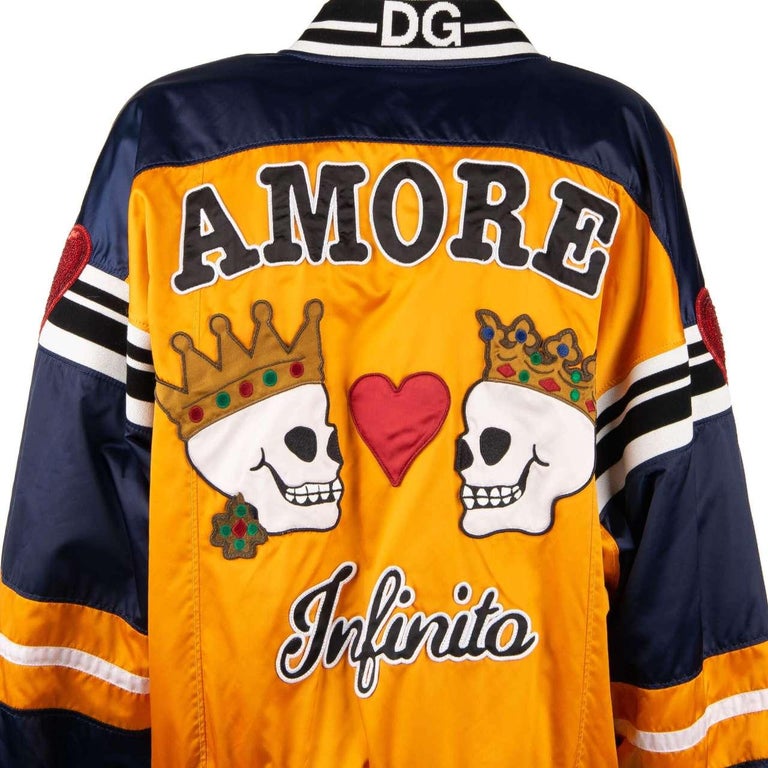 Dolce and Gabbana - DG Queen Crown Amore Skull Reversible Jacket 40 S ...
