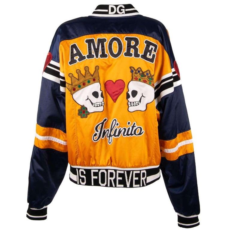 Dolce and Gabbana - DG Queen Crown Amore Skull Reversible Jacket 40 S ...