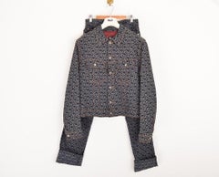 Dolce & Gabbana D&G Repeat Logo Jacquard Two Piece Matching Jacket Jeans Set