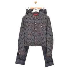 Dolce & Gabbana 'D&G' Repeat Logo Jacquard Two Piece Matching Jacket Jeans Set