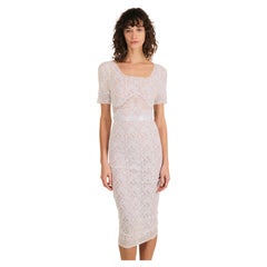 Dolce & Gabbana D&G S/S 2006 white lace sheer ribbon body con dress