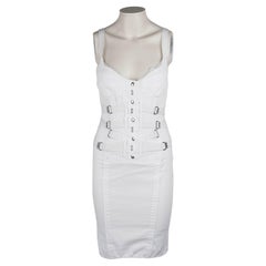 Dolce & Gabbana D&G Frühjahr/Sommer 2004 Weißes Fesselkleid (Größe S)