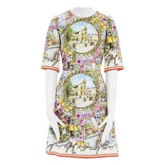 DOLCE GABBANA D&G SS16 italian floral fruit market print jacquard dress IT36 XS