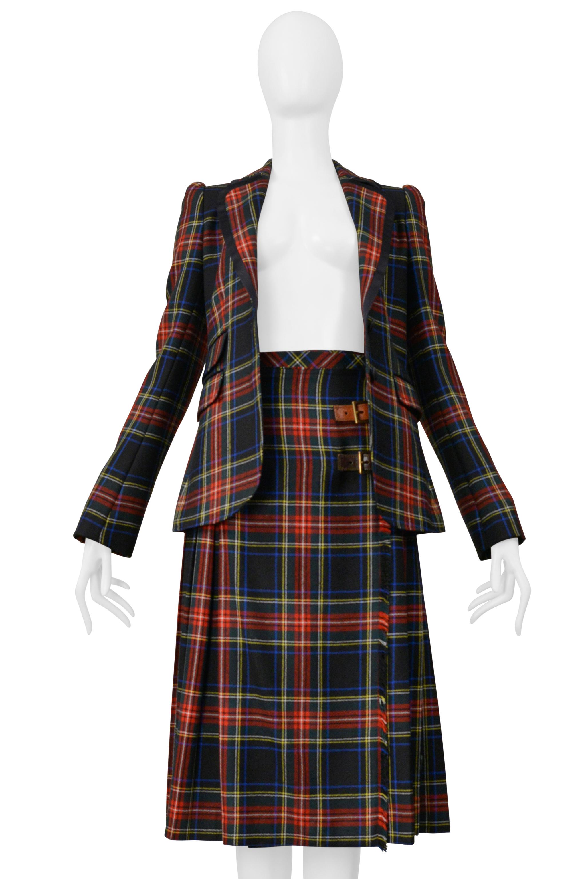 Dolce & Gabbana D&G Tartan Plaid Jacket & Skirt Ensemble 2008 In Excellent Condition For Sale In Los Angeles, CA