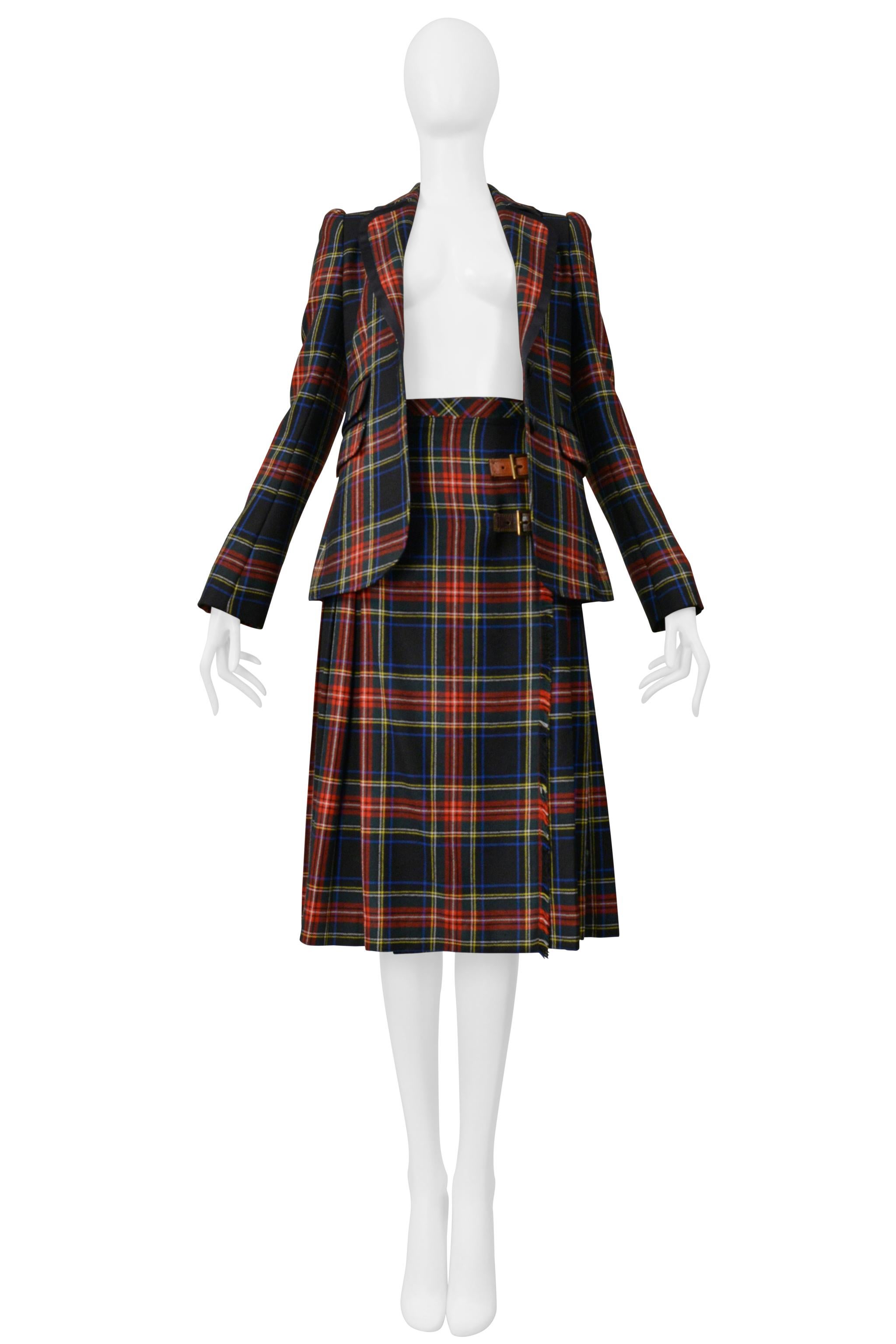 Women's Dolce & Gabbana D&G Tartan Plaid Jacket & Skirt Ensemble 2008 For Sale